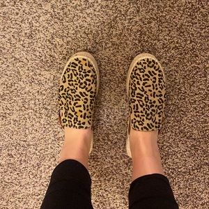 Cheetah print slip-ons